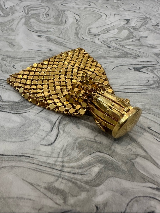 Whiting & Davis Handbags - Vintage Gold Metal Mesh Chain Bag & Coin Holder